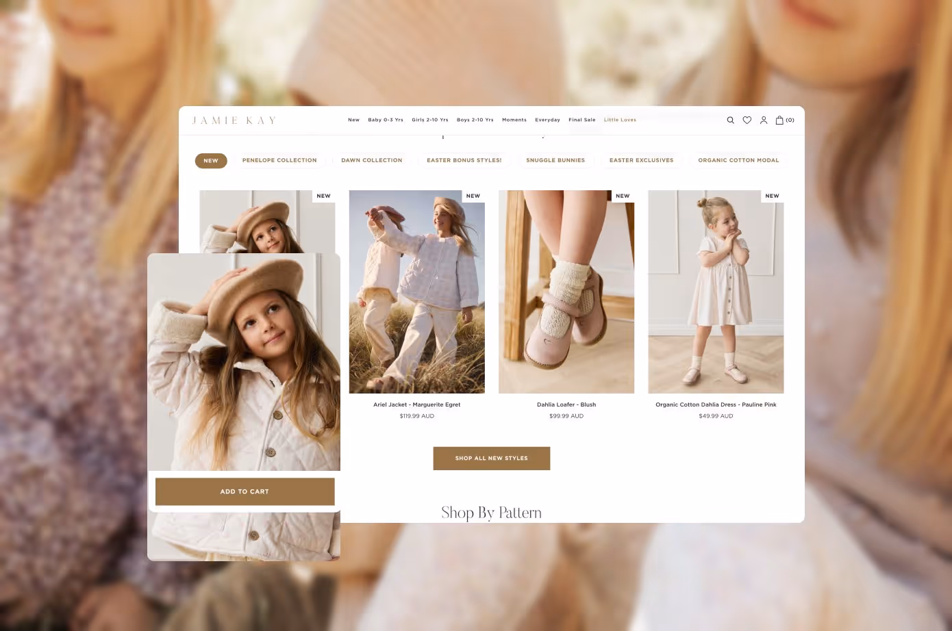 Jamie Kay ecommerce website by Moustache Republic