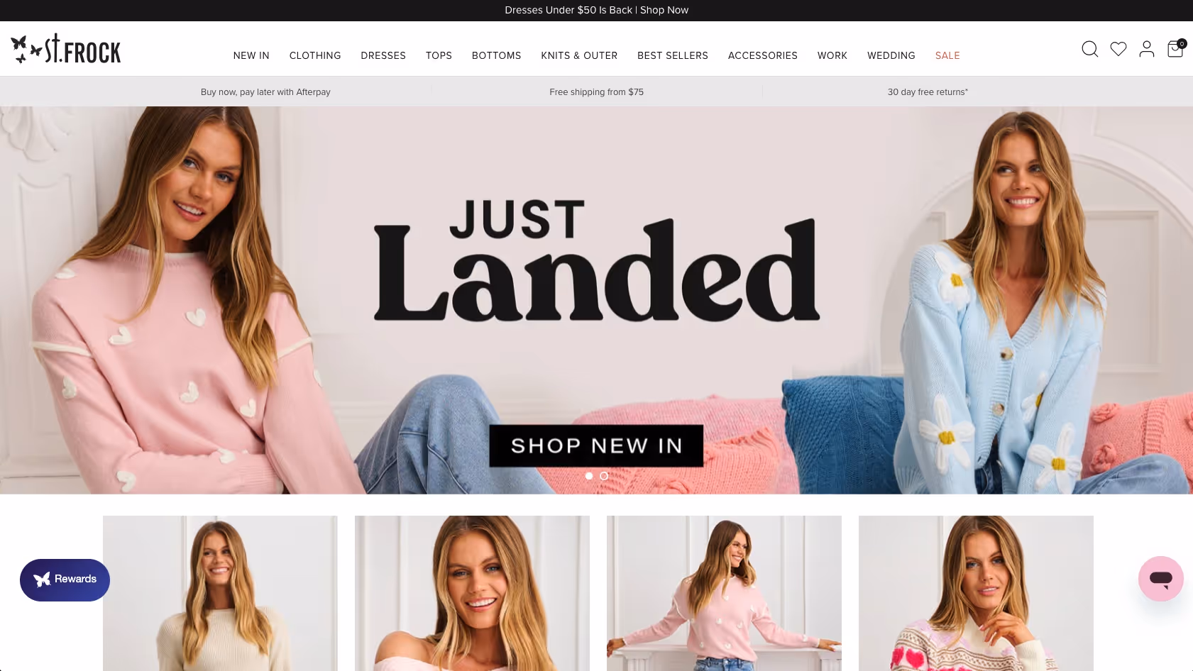St Frock website on desktop