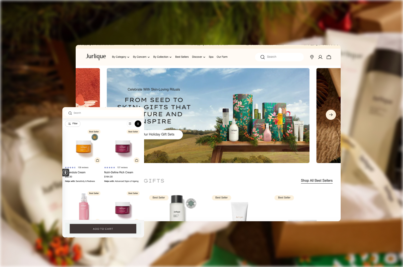 Jurlique ecommerce website by Moustache Republic