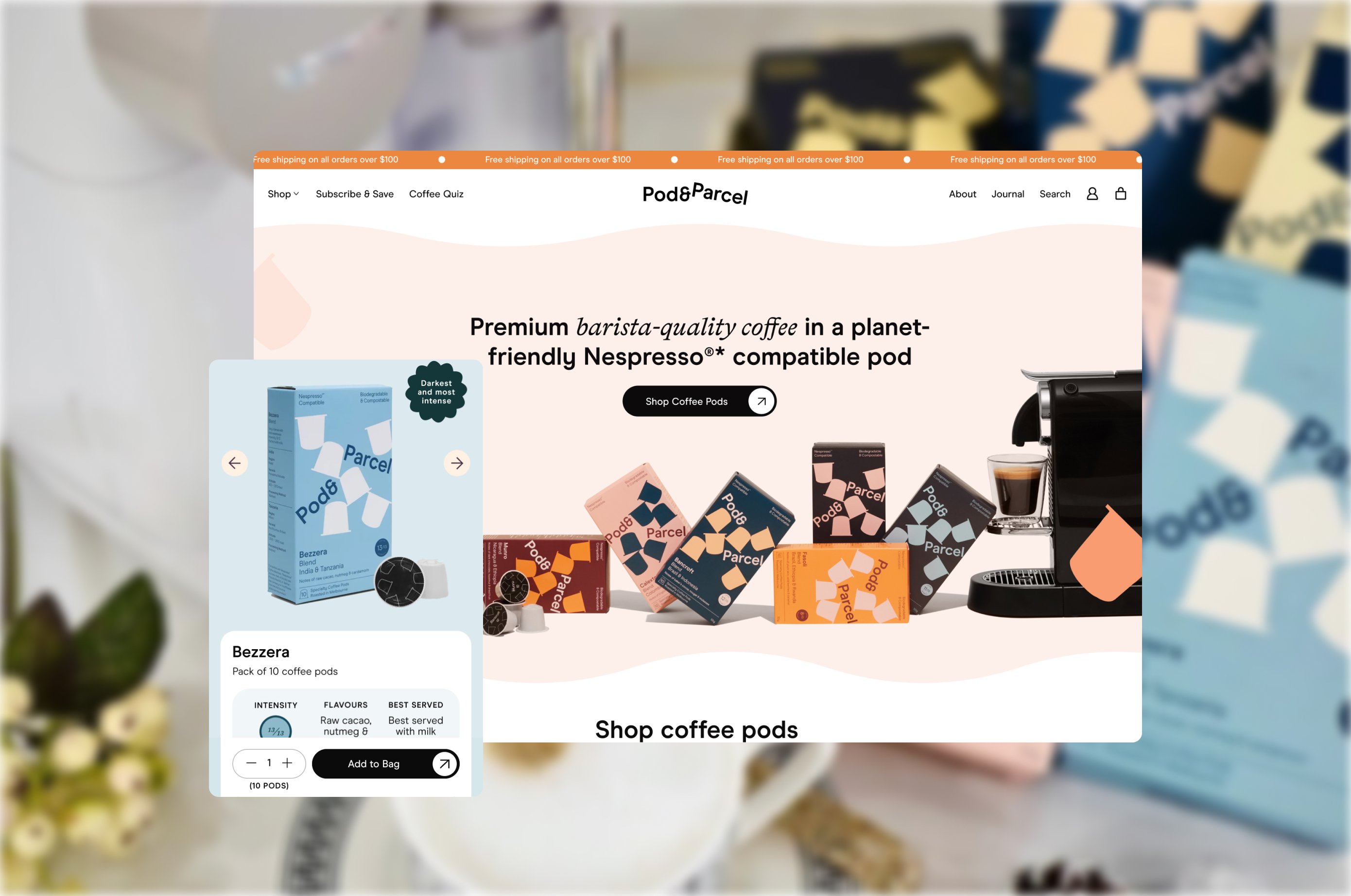 Pod & Parcel ecommerce website by Moustache Republic