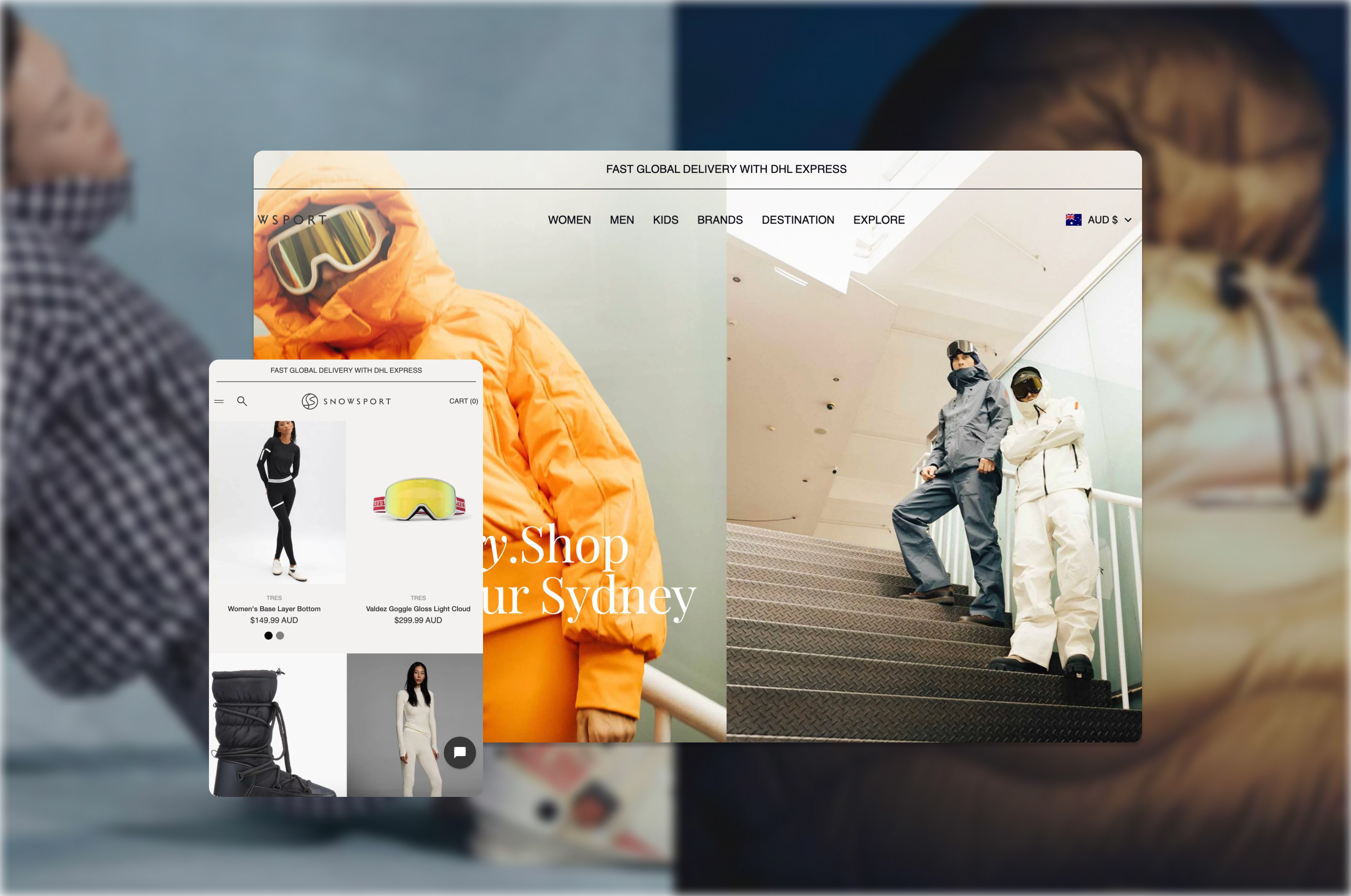 Snowsport ecommerce website by Moustache Republic