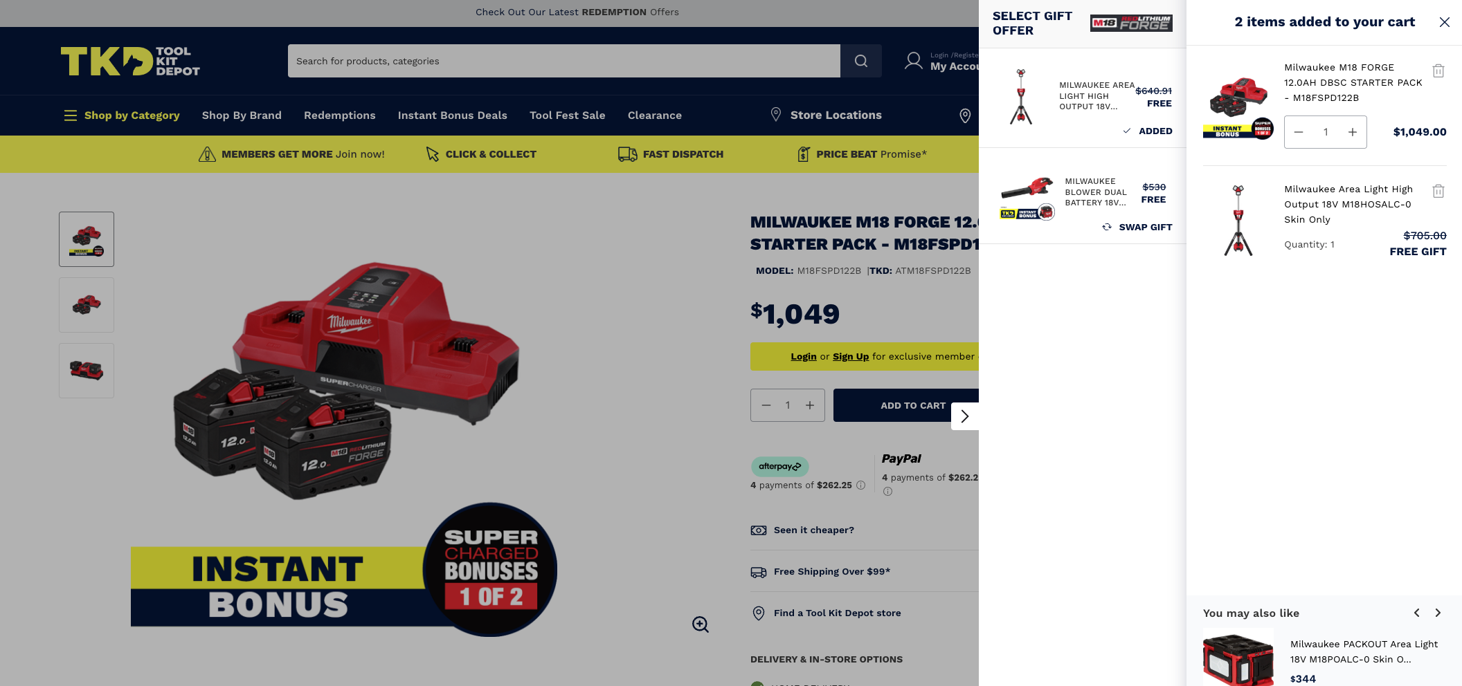 Tool Kit Depot website on desktop