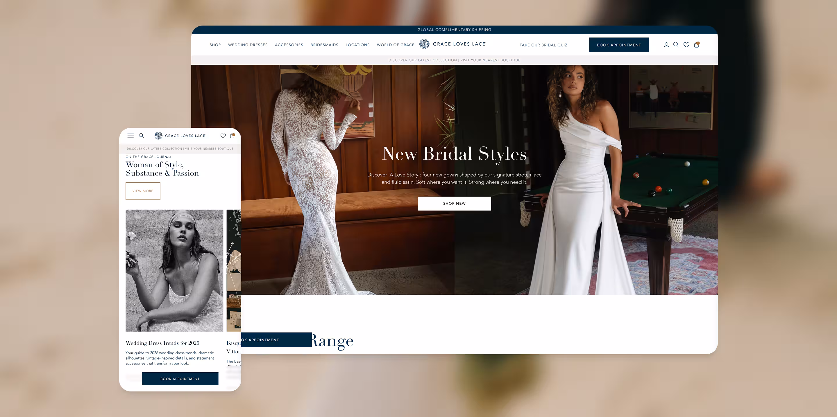Grace Loves Lace ecommerce website by Moustache Republic