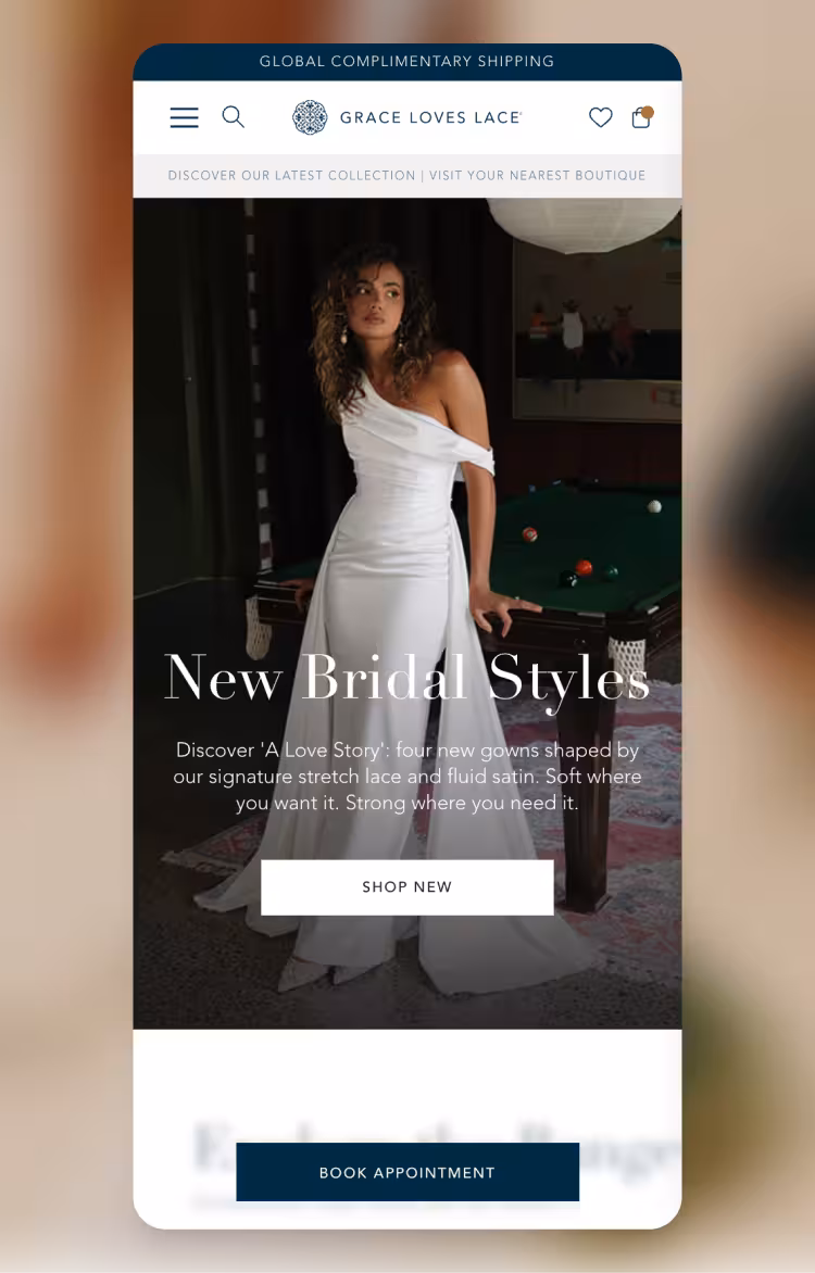 Grace Loves Lace ecommerce website by Moustache Republic
