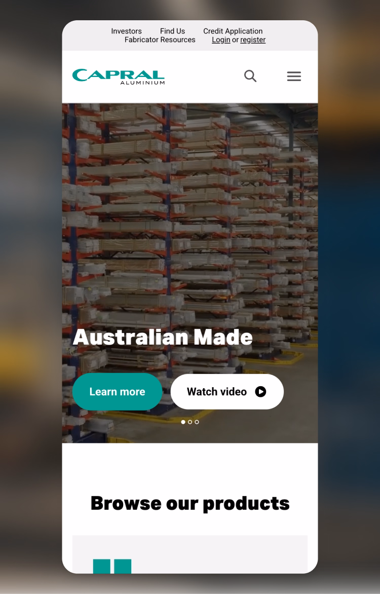 Capral ecommerce website by Moustache Republic