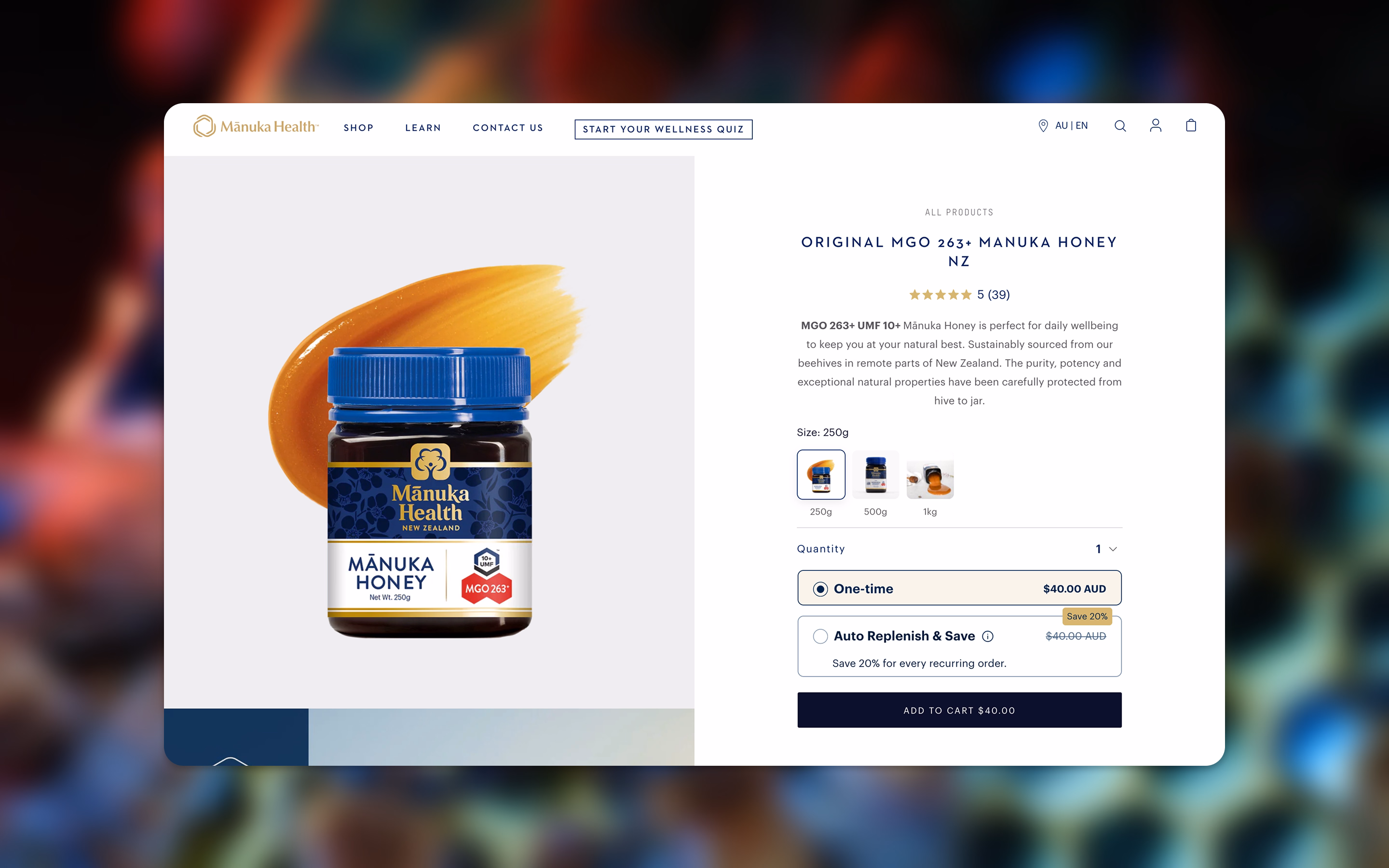 Manuka Health website on desktop