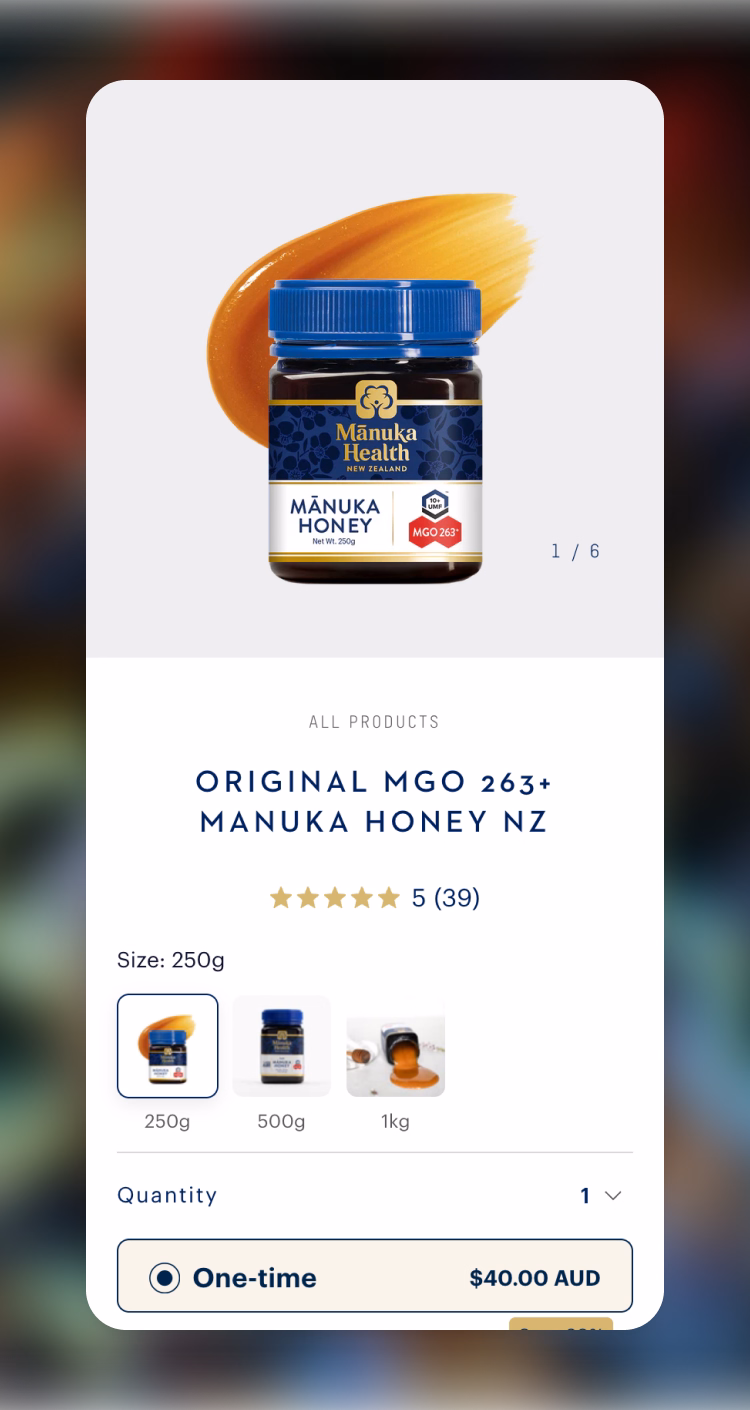 Manuka Health website on desktop