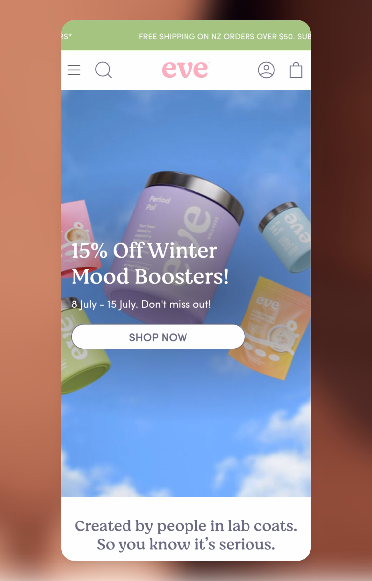 Eve Wellness ecommerce website by Moustache Republic