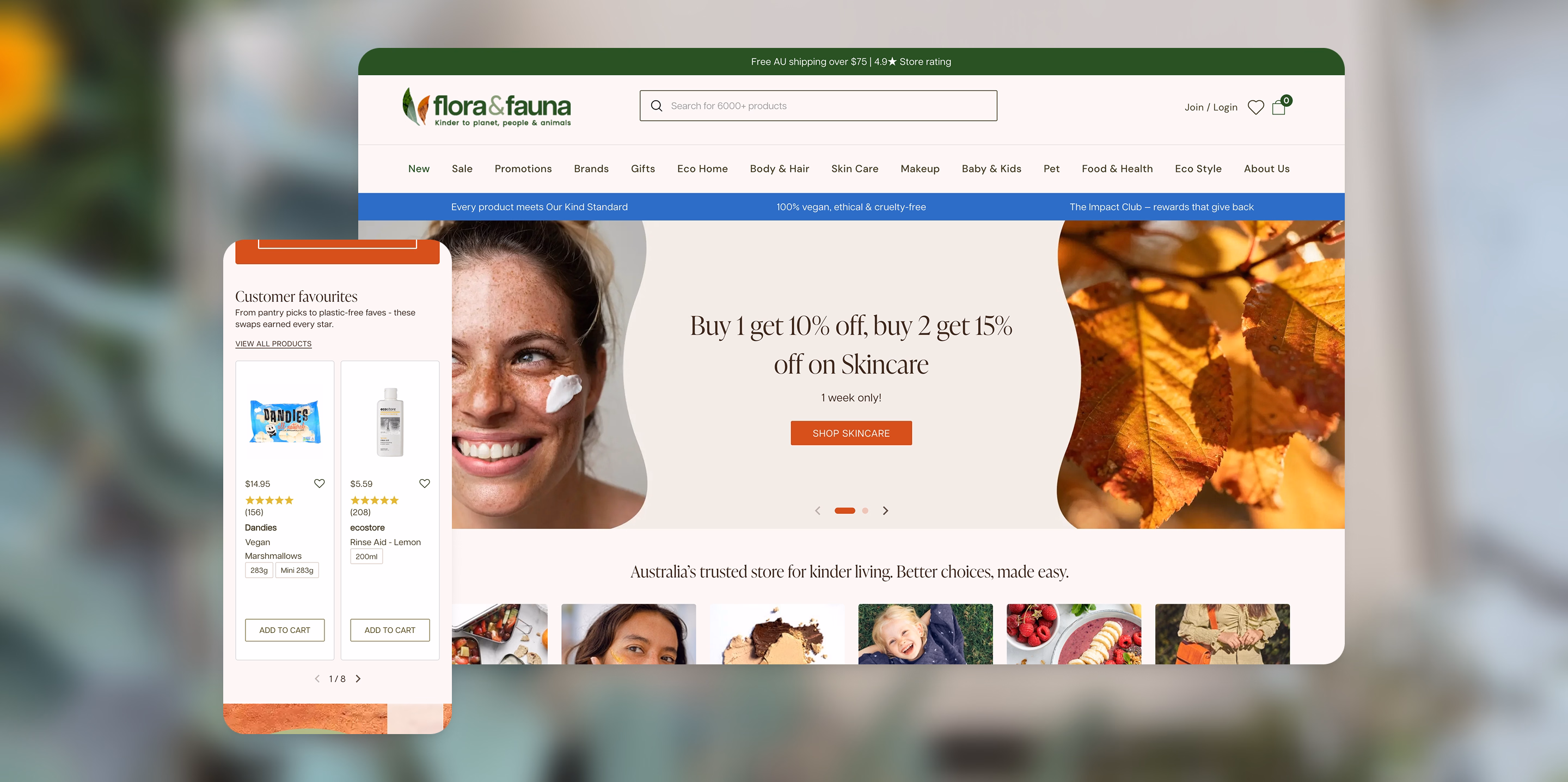 Flora & Fauna ecommerce website by Moustache Republic