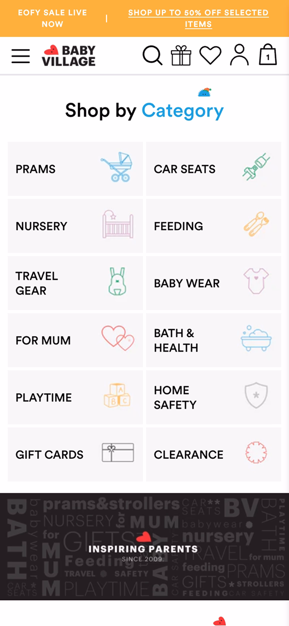 Baby Village mobile screen 1