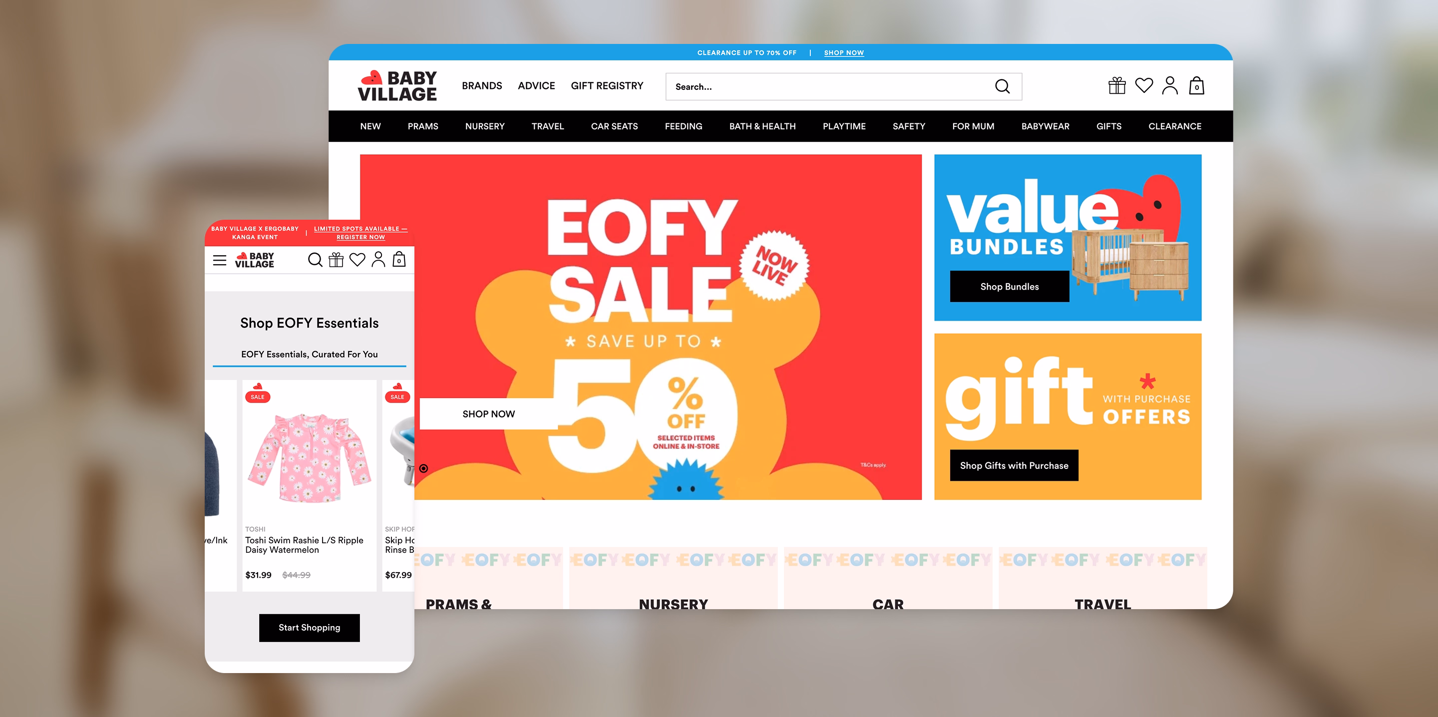 Baby Village ecommerce website by Moustache Republic