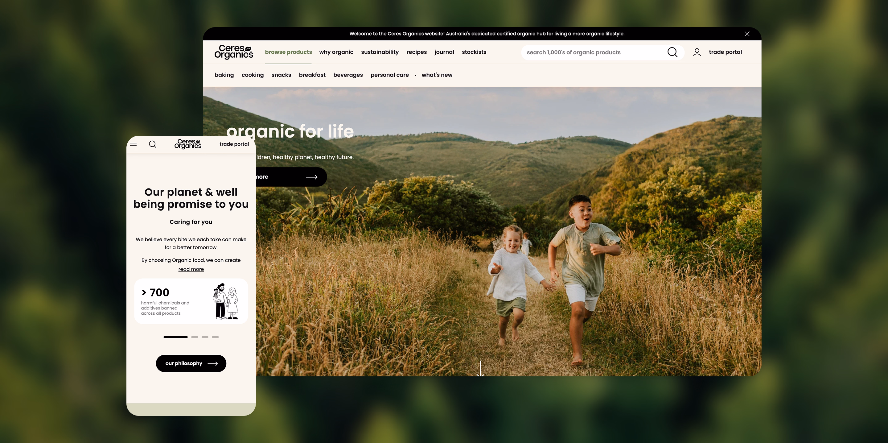 Ceres Organics ecommerce website by Moustache Republic