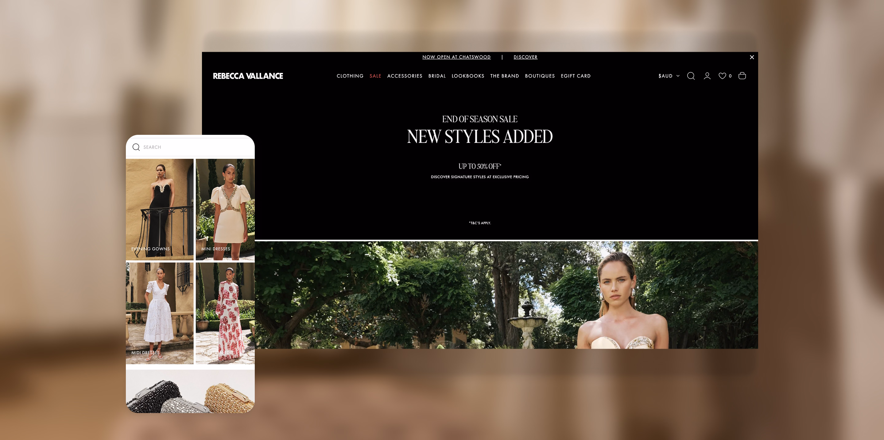 Rebecca Vallance ecommerce website by Moustache Republic