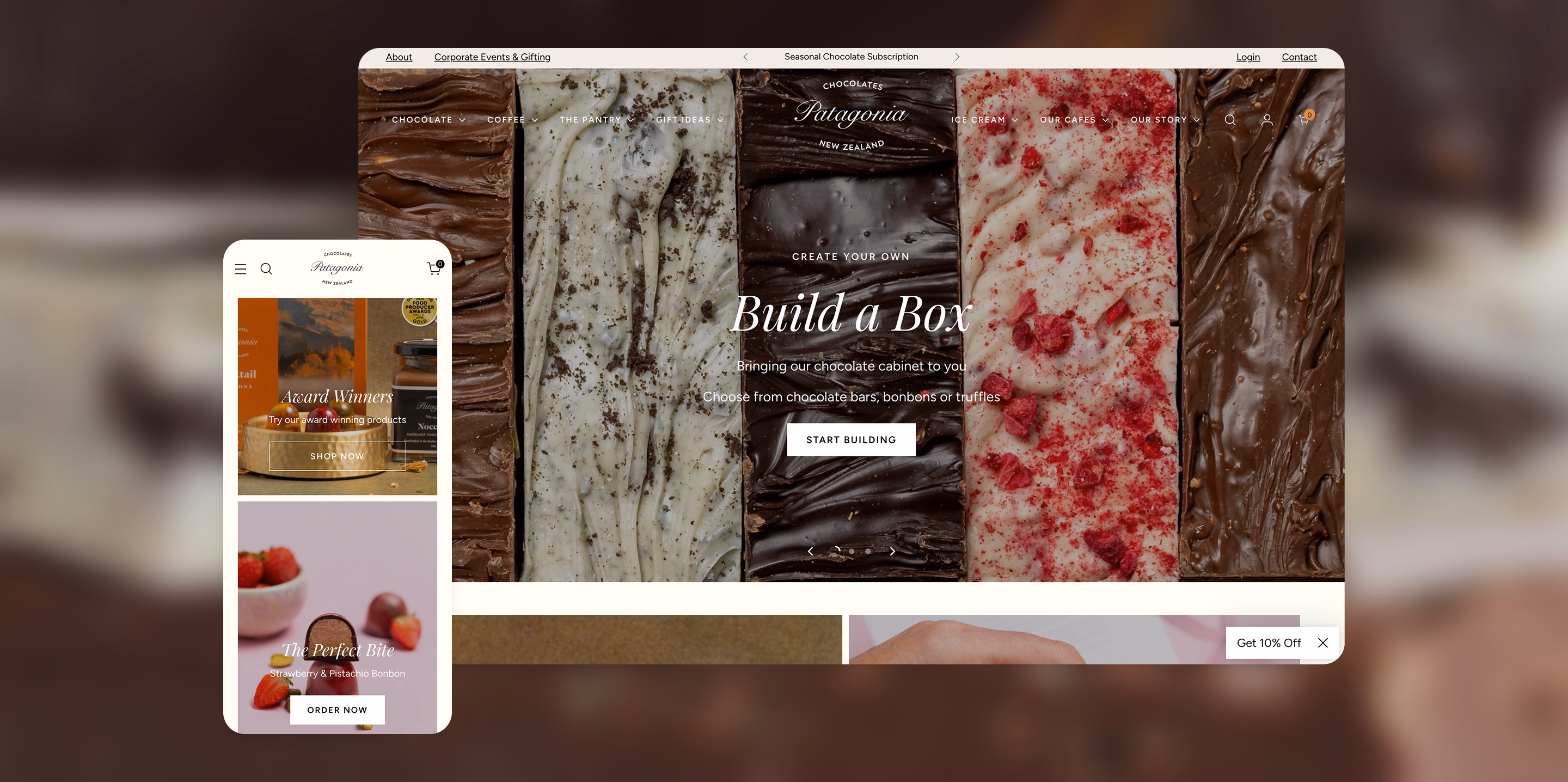 Patagonia Chocolates ecommerce website by Moustache Republic