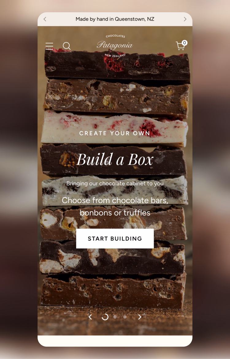 Patagonia Chocolates ecommerce website by Moustache Republic