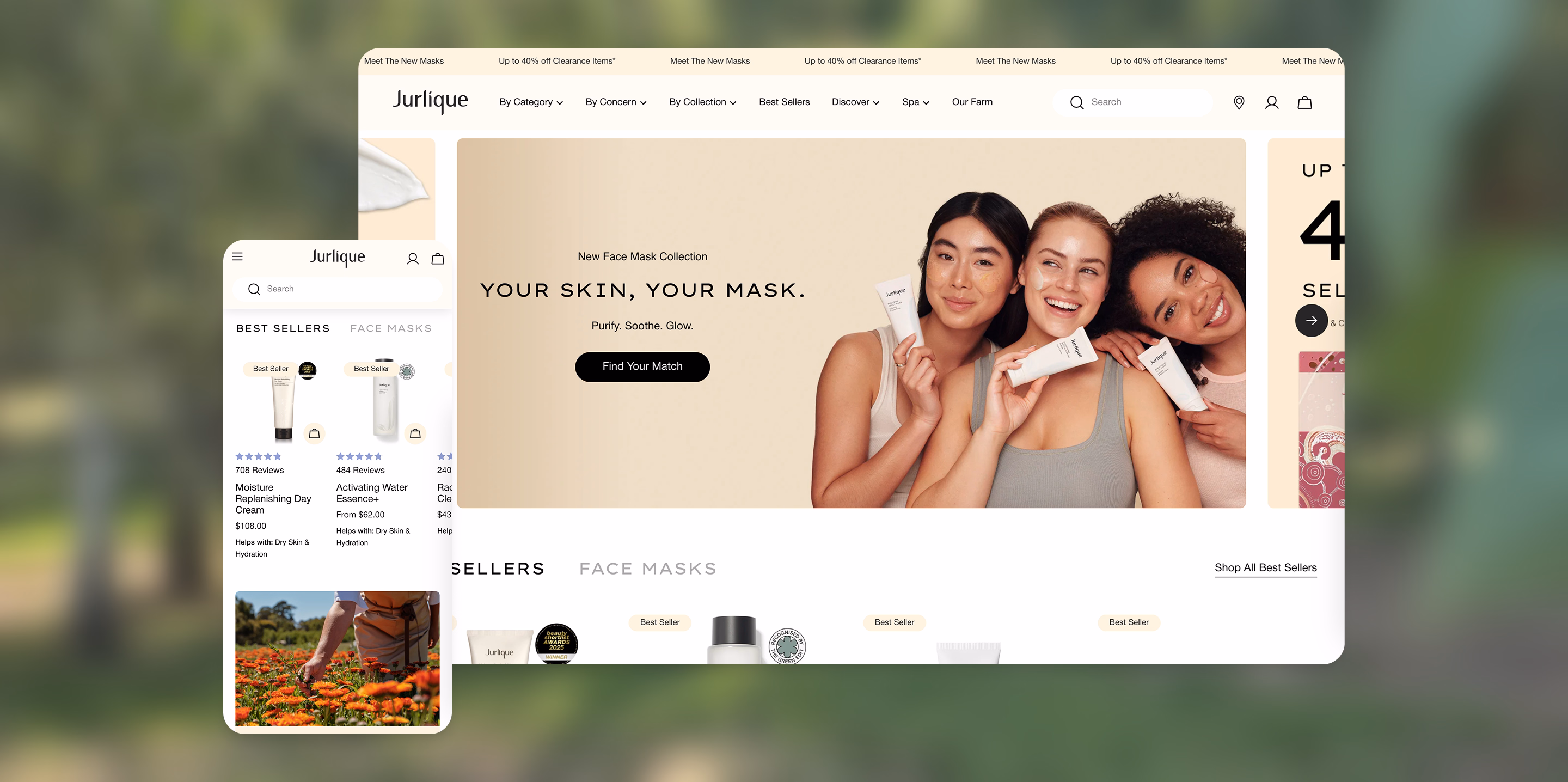 Jurlique ecommerce website by Moustache Republic