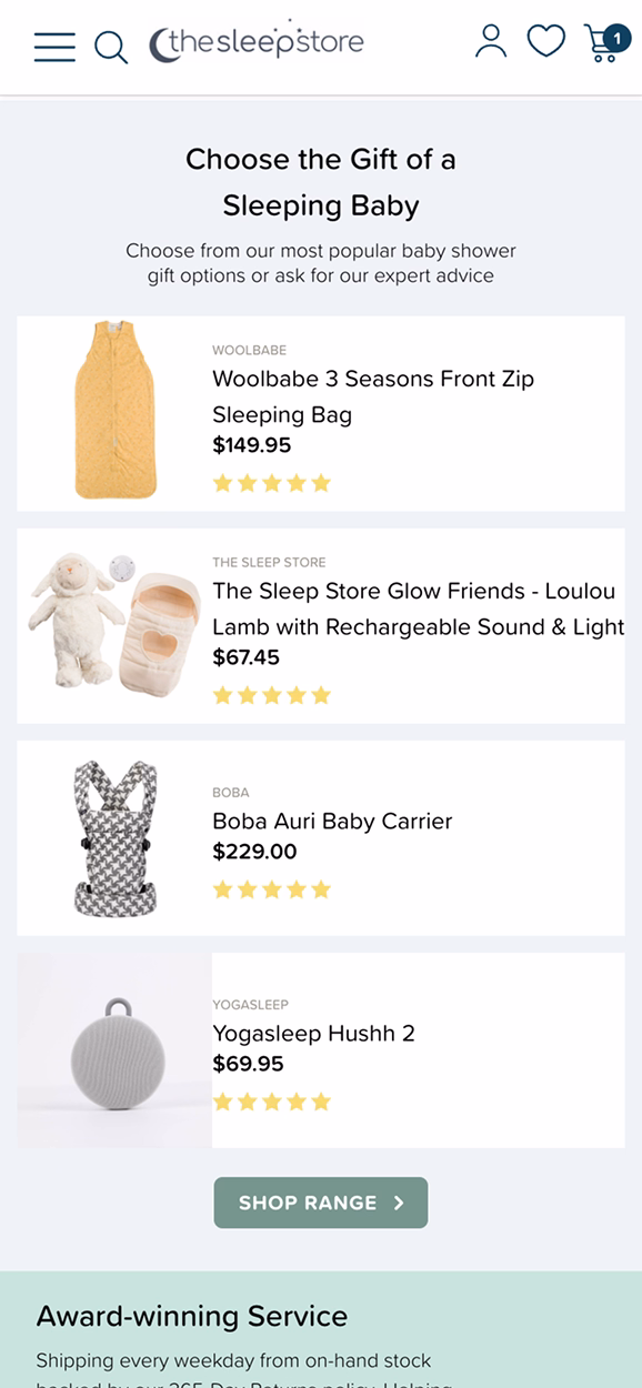 The Sleep Store mobile screen 5