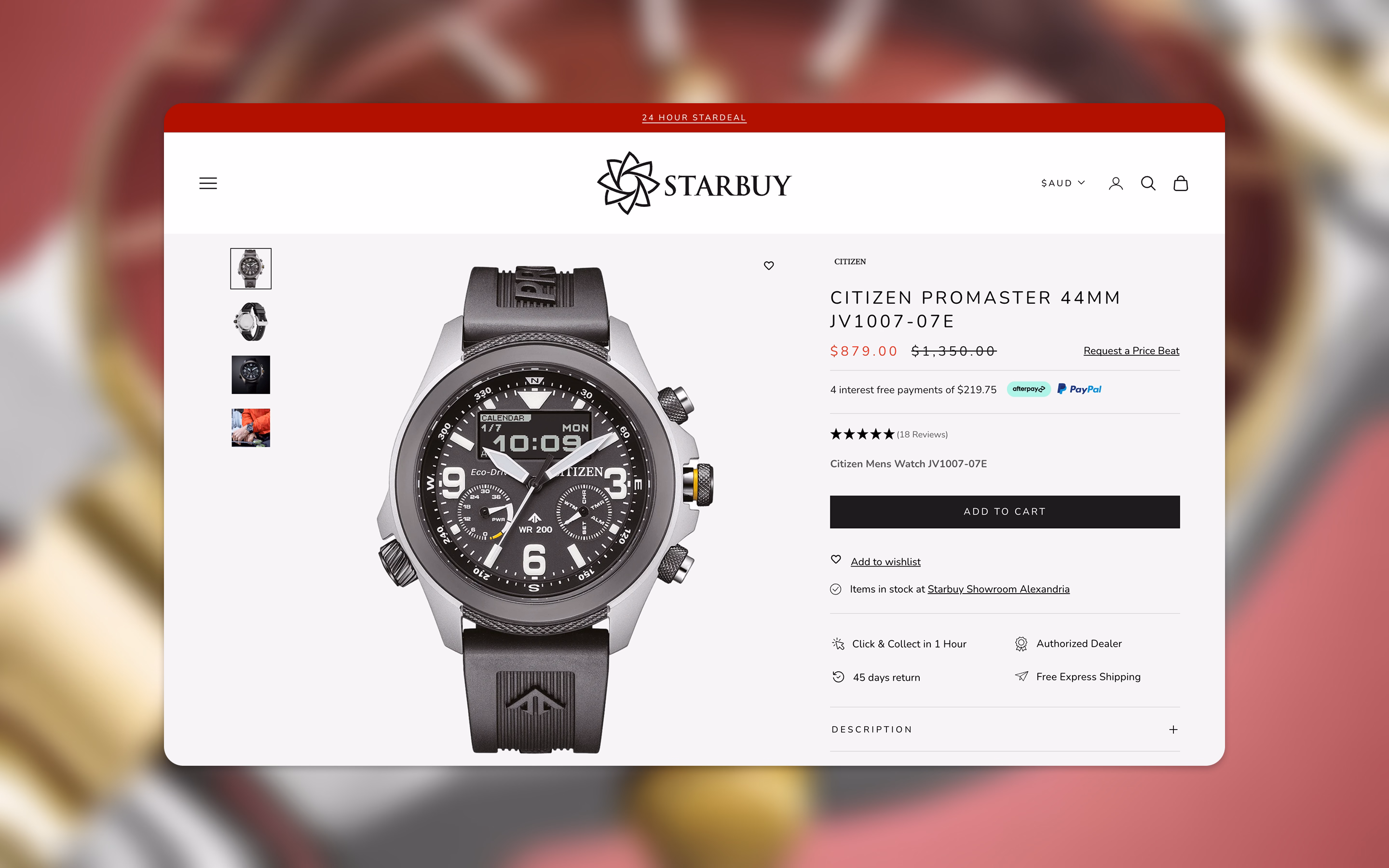 Starbuy website on desktop