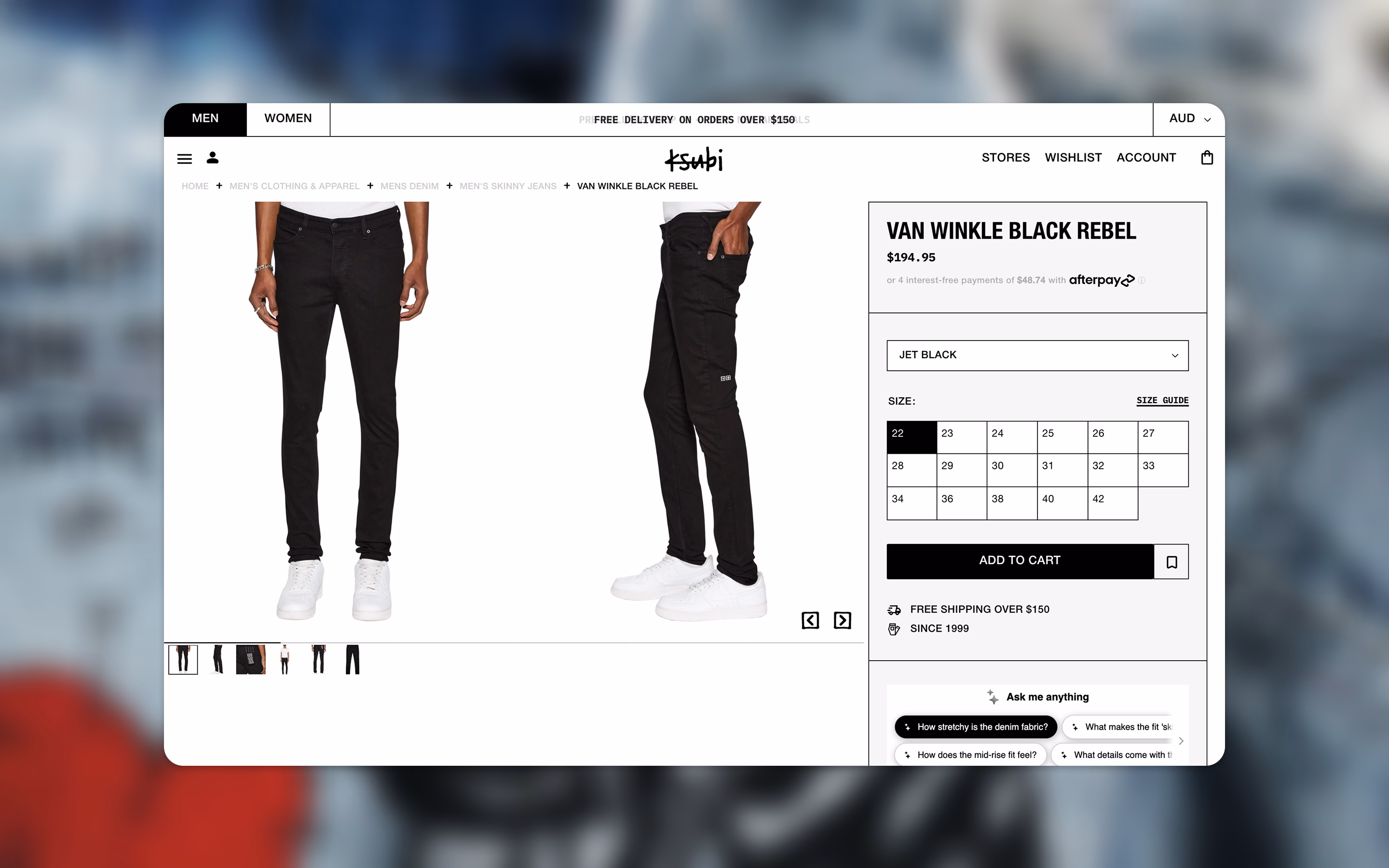 Ksubi website on desktop