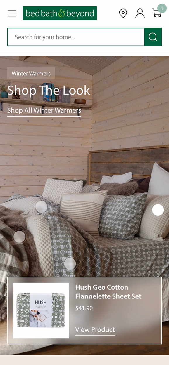 Bed Bath & Beyond mobile screen 1
