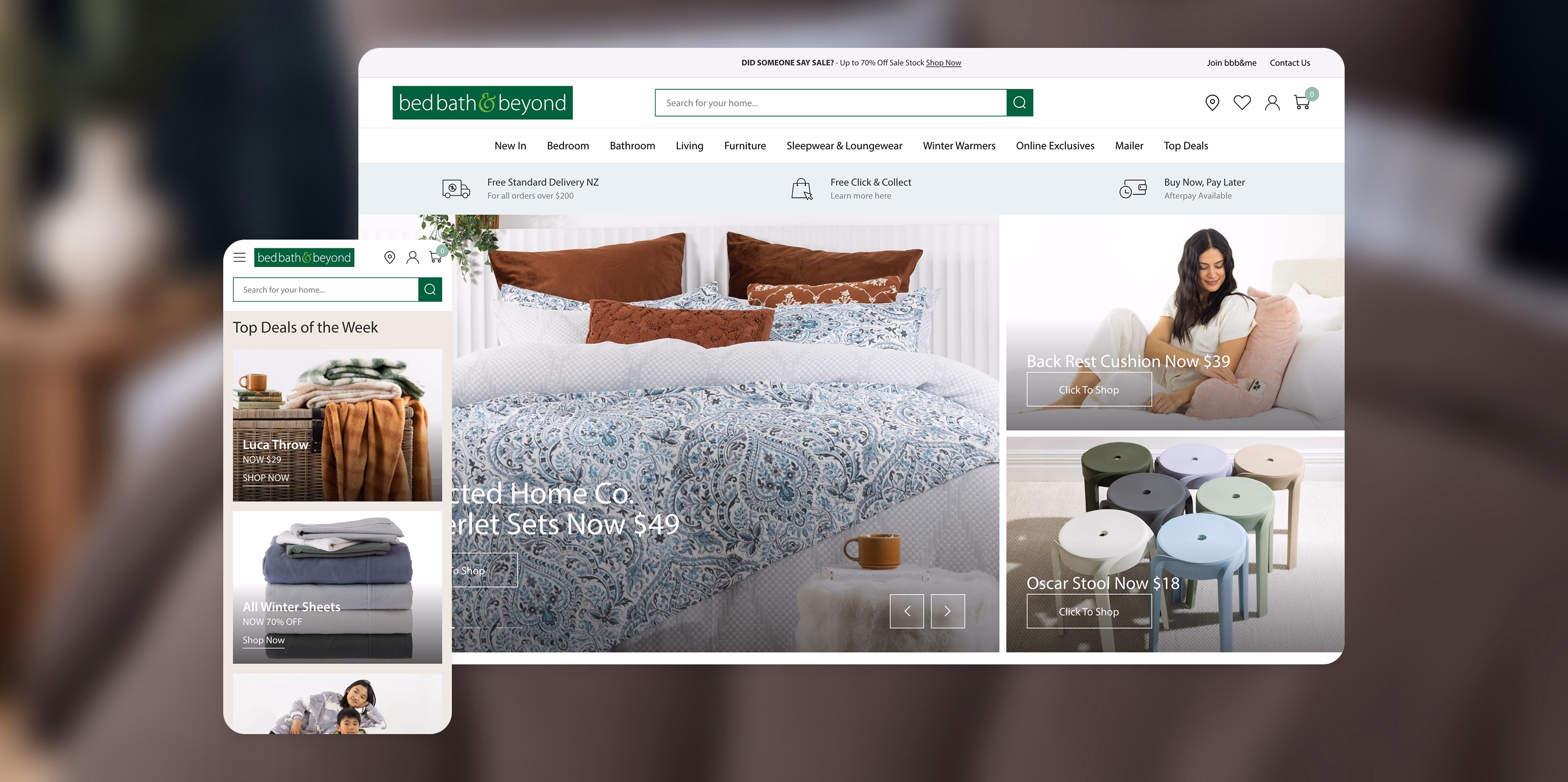 Bed Bath & Beyond ecommerce website by Moustache Republic