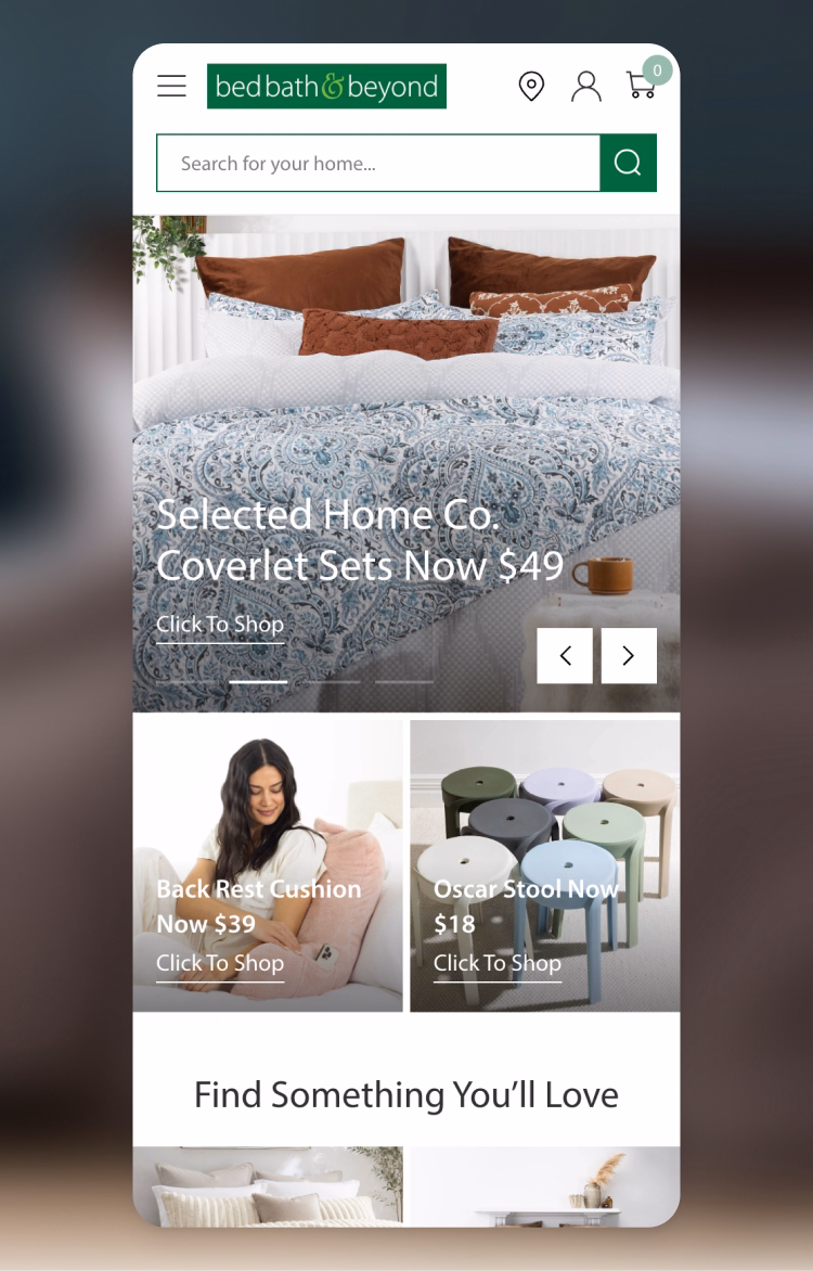 Bed Bath & Beyond ecommerce website by Moustache Republic