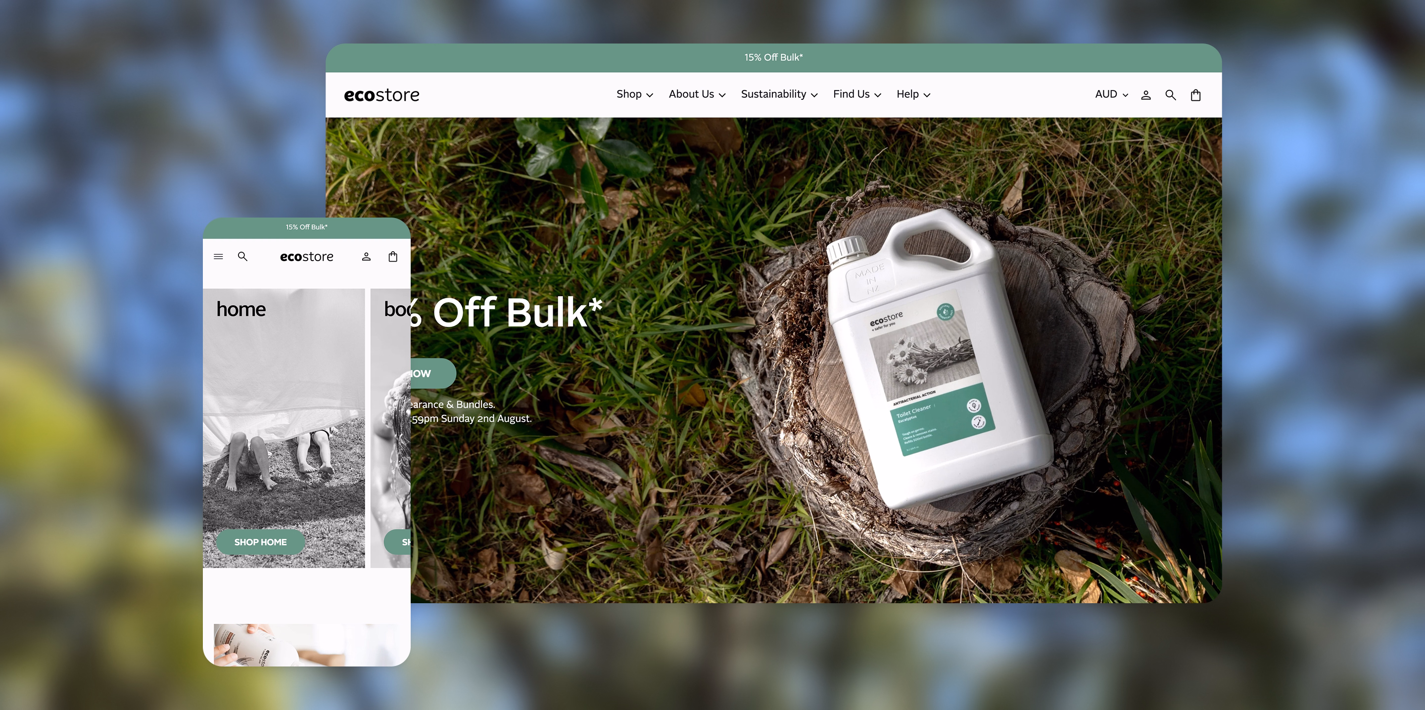 ecostore ecommerce website by Moustache Republic