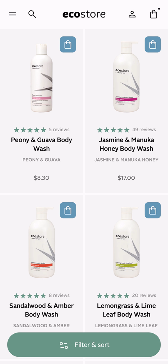 ecostore mobile screen 1
