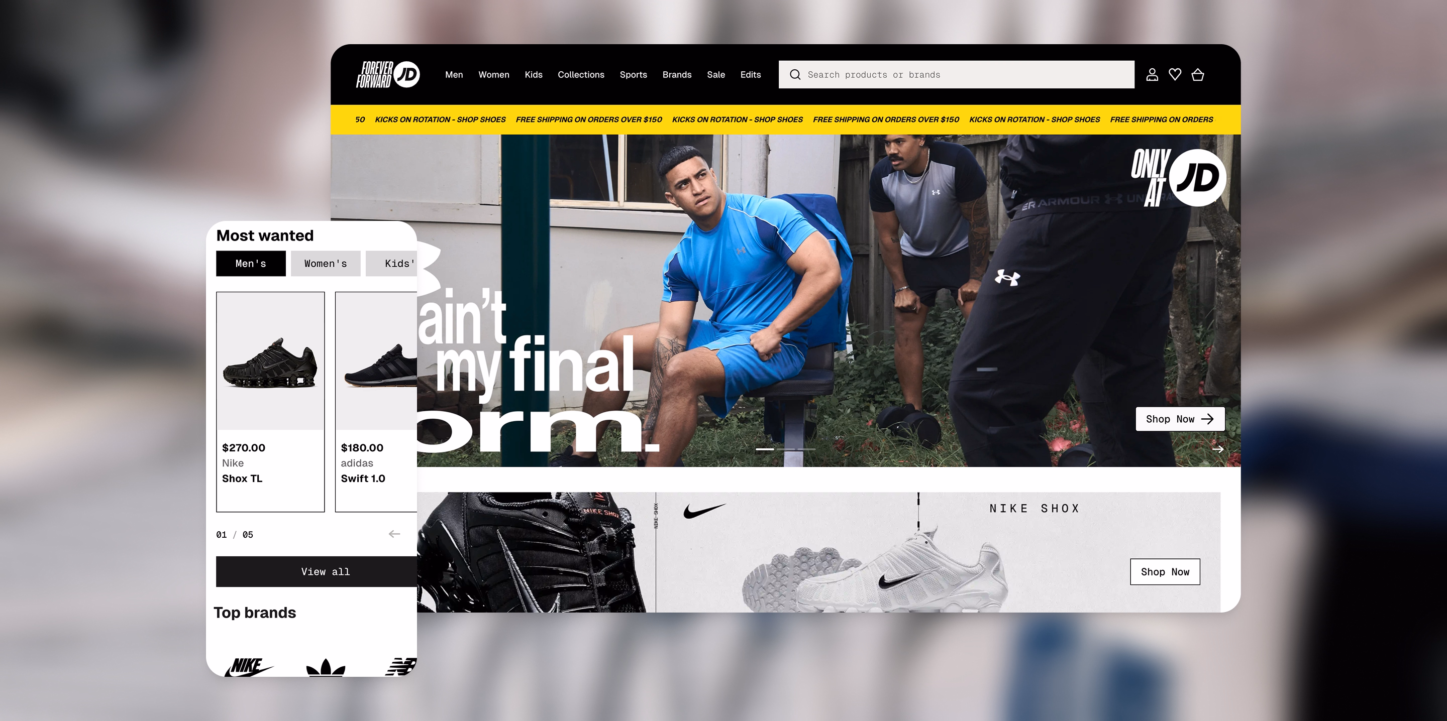 JD Sports SEA Markets ecommerce website by Moustache Republic