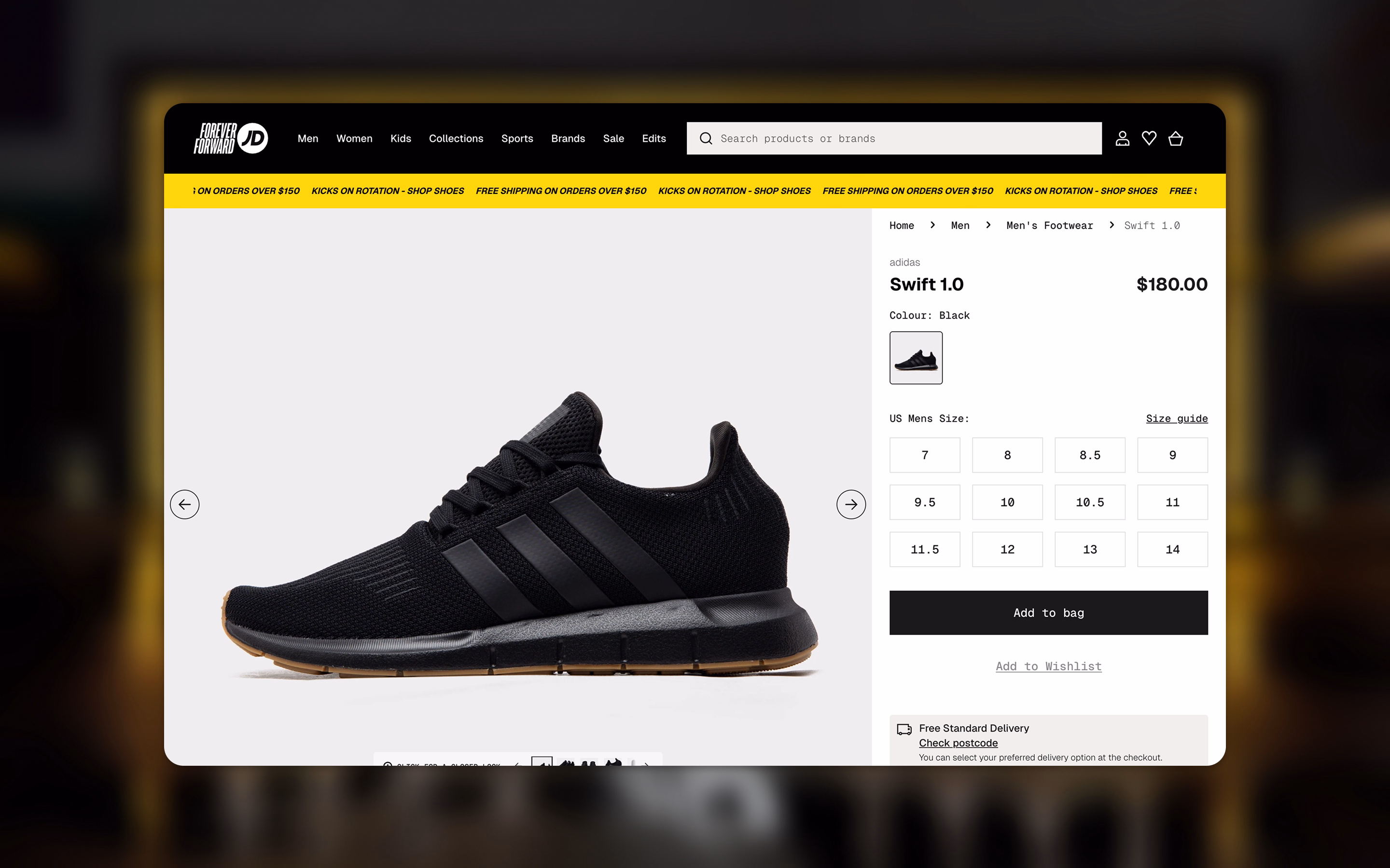 JD Sports SEA Markets website on desktop