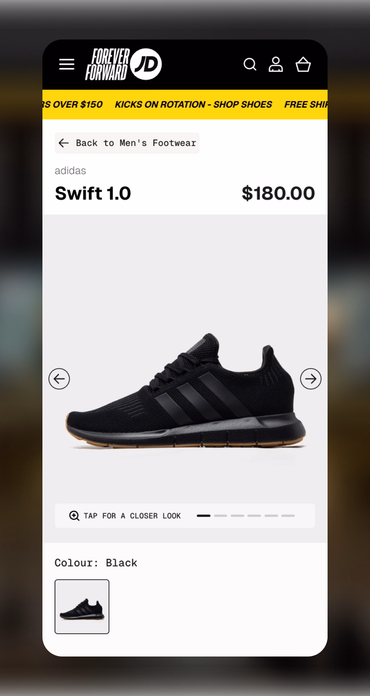 JD Sports SEA Markets website on desktop